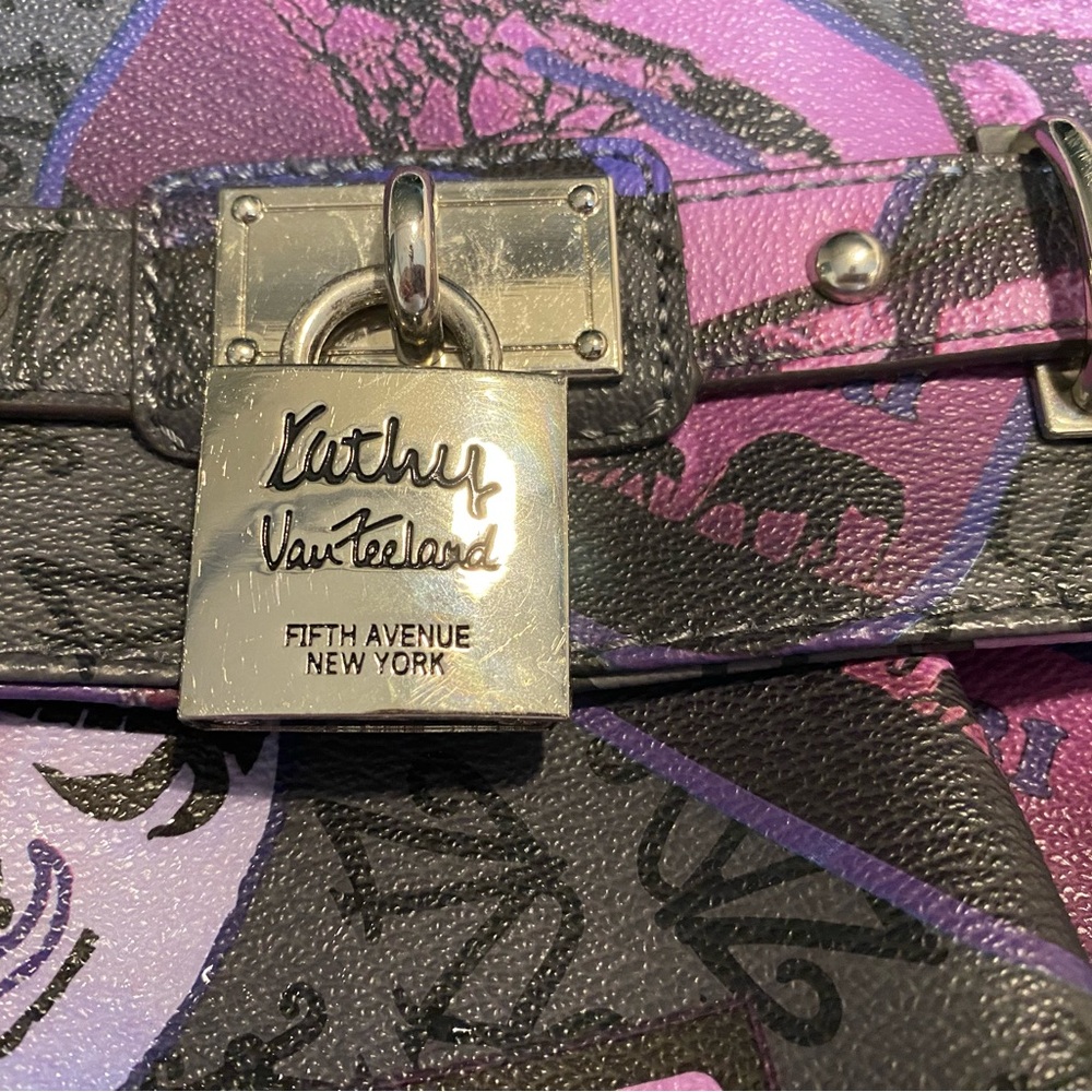 Kathy Van Zeeland Purple and Black Designer Bag - Picture 2 of 9